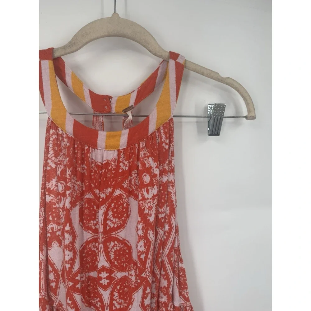 Free People Tunic Women S Orange Boho Medallion Halter Festival Boho OB944887